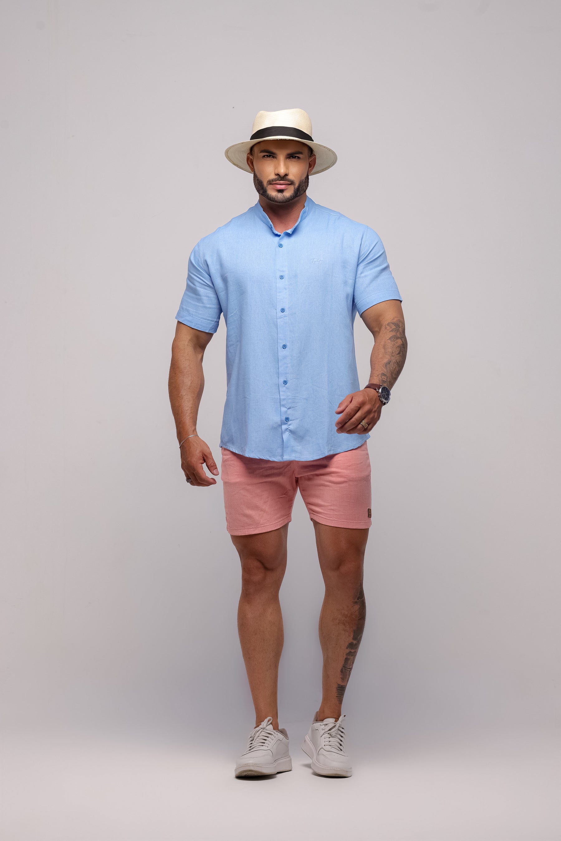 Camisa de Linho Azul