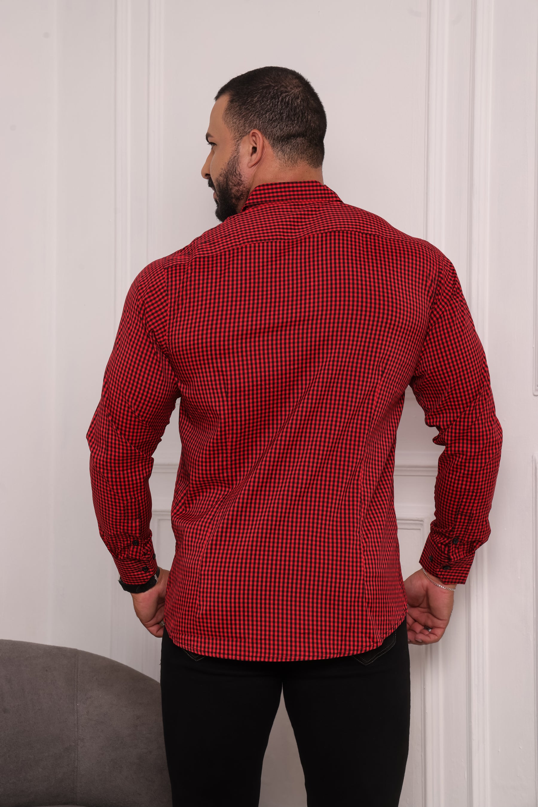Camisa Masculina Xadrez Vermelha