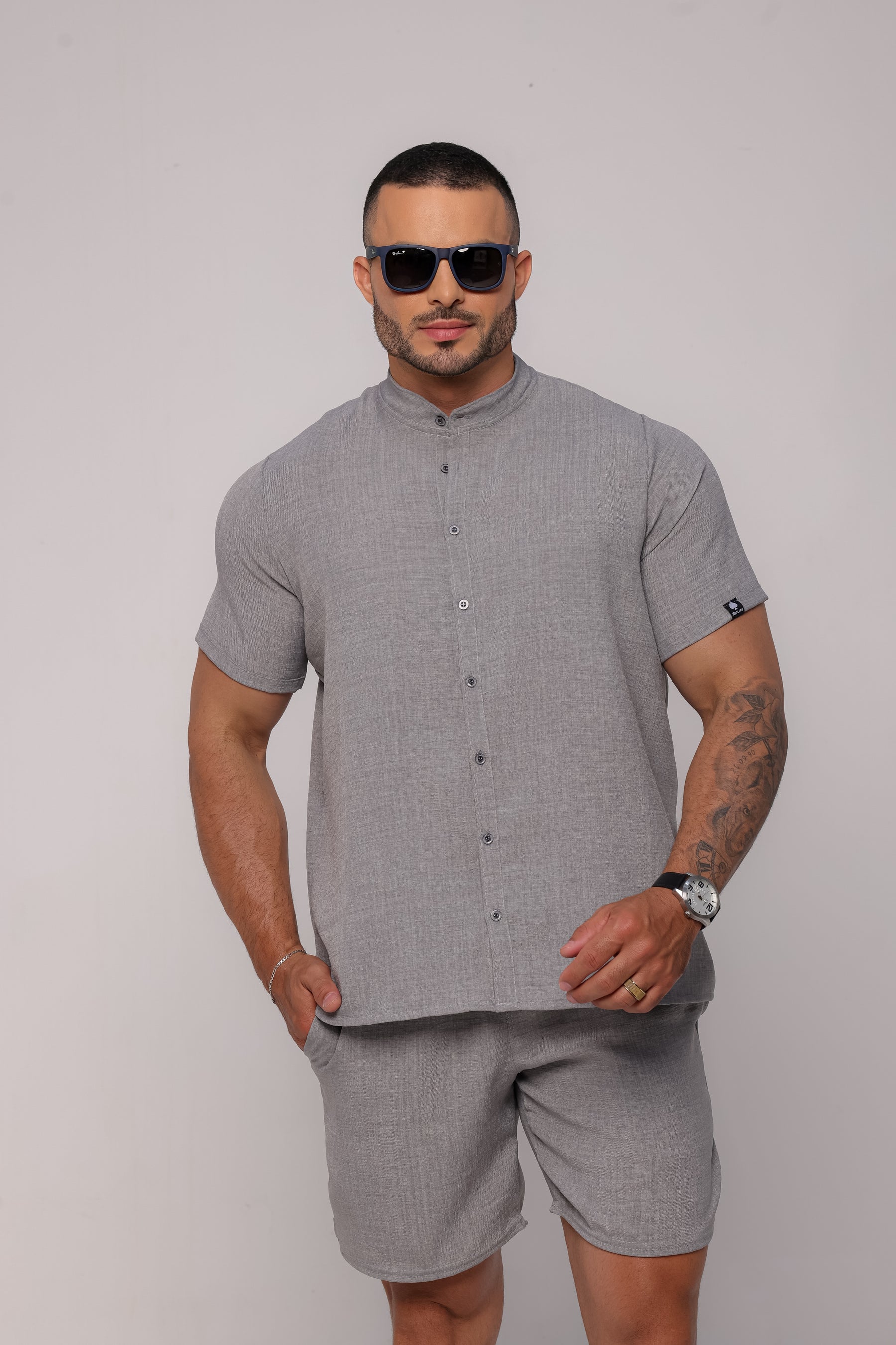 Conjunto Masculino Linhão Cinza
