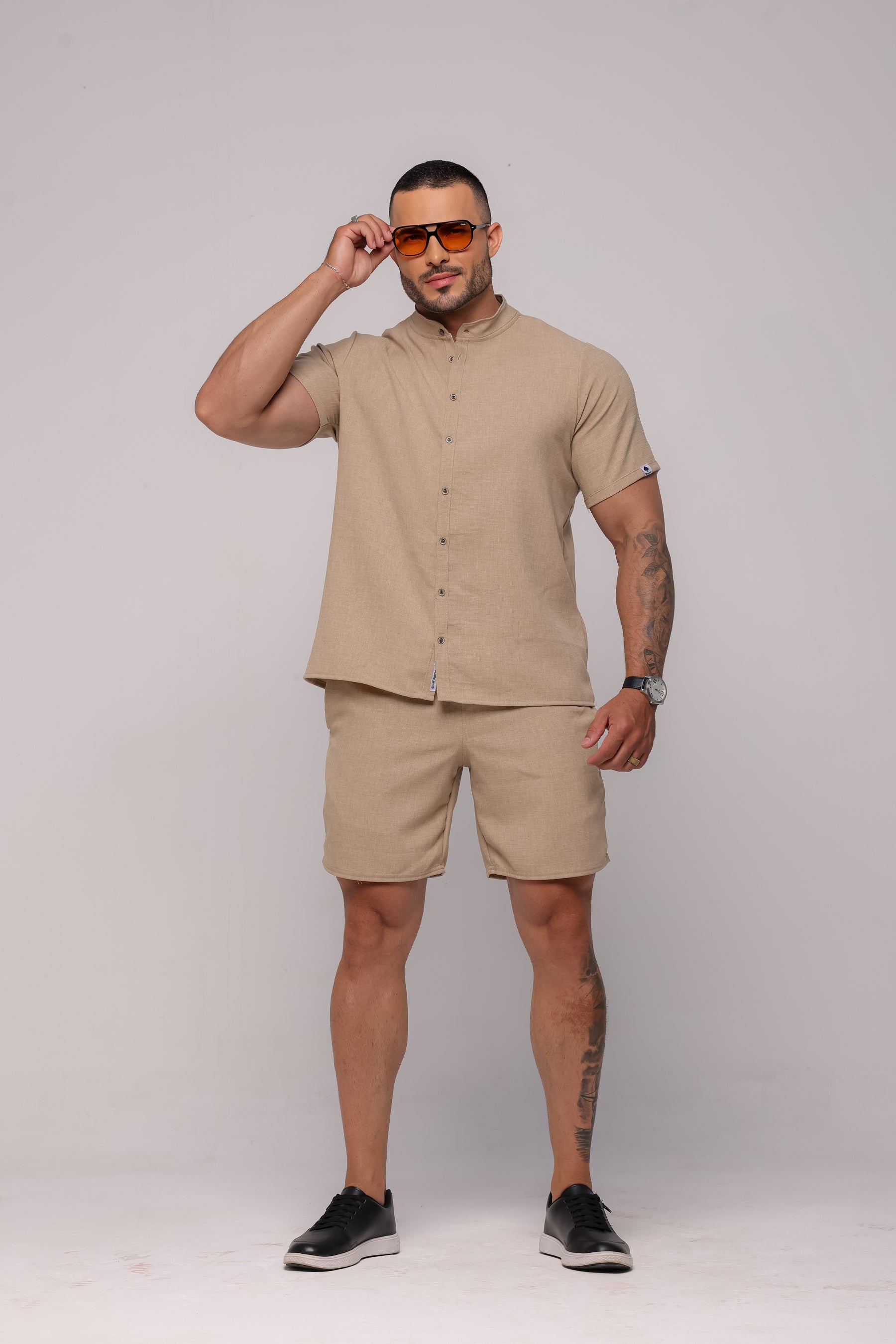 Conjunto Masculino Linhão Bege Claro