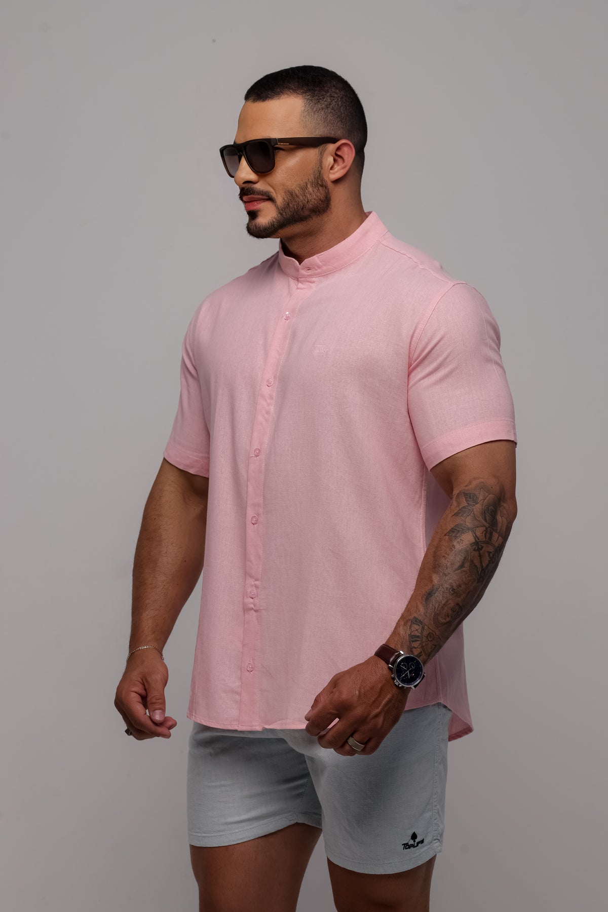 Camisa de Linho Salmão