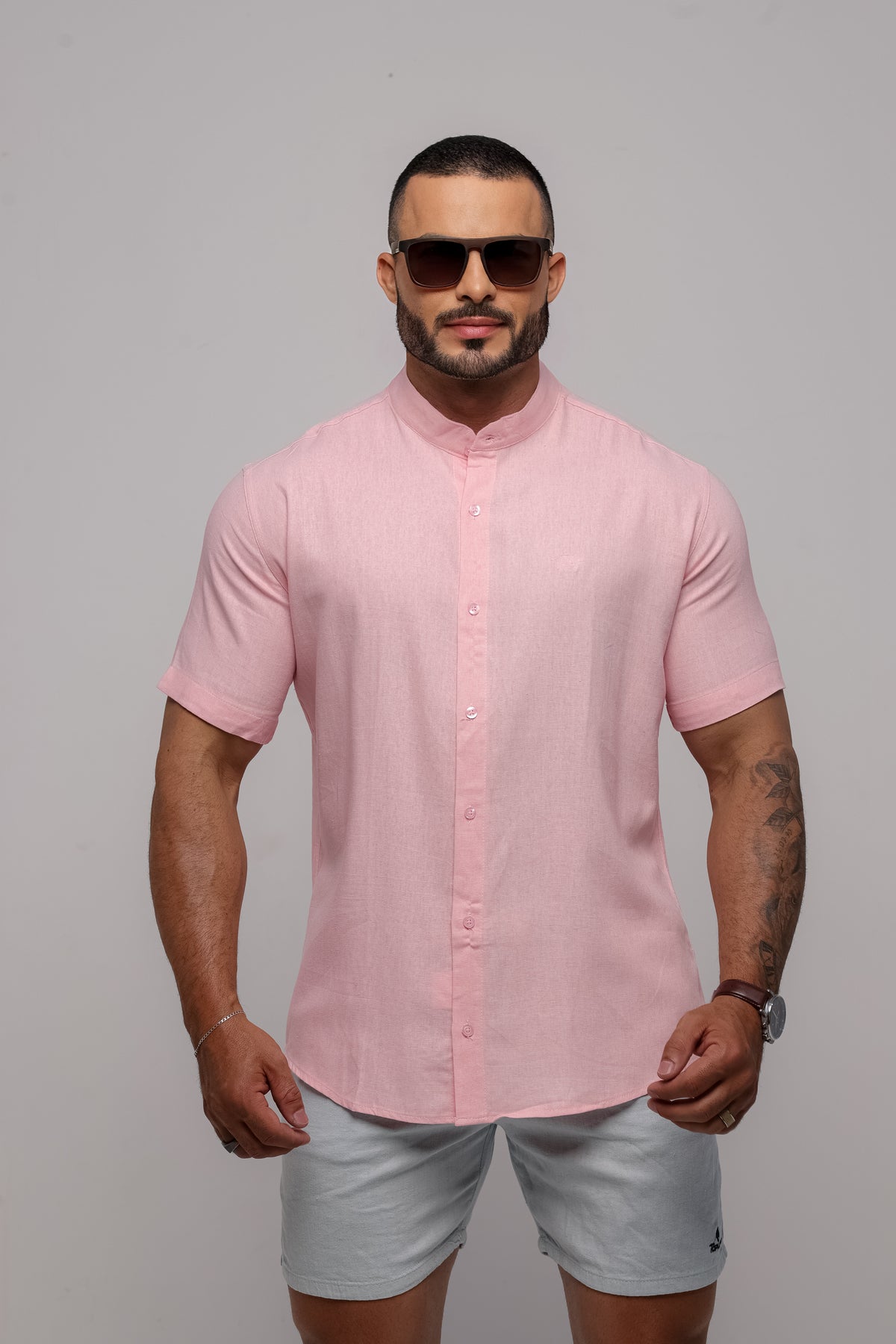 Camisa de Linho Salmão