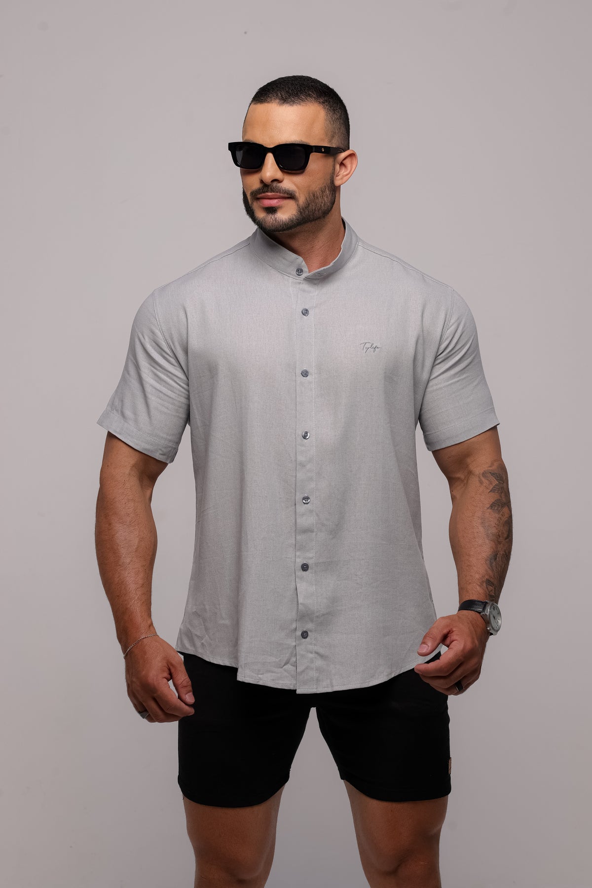 Camisa de Linho Cinza