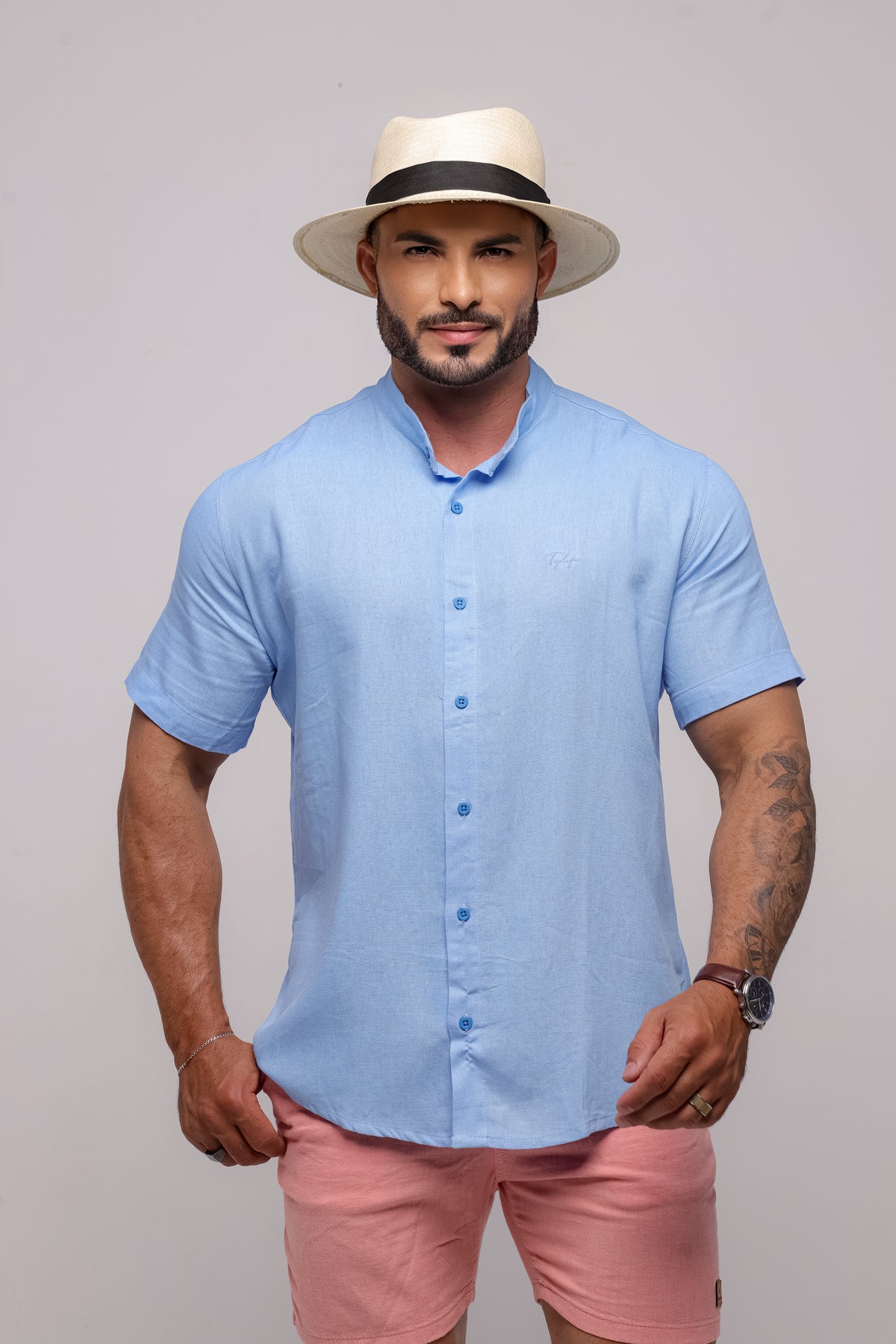 Camisa de Linho Azul