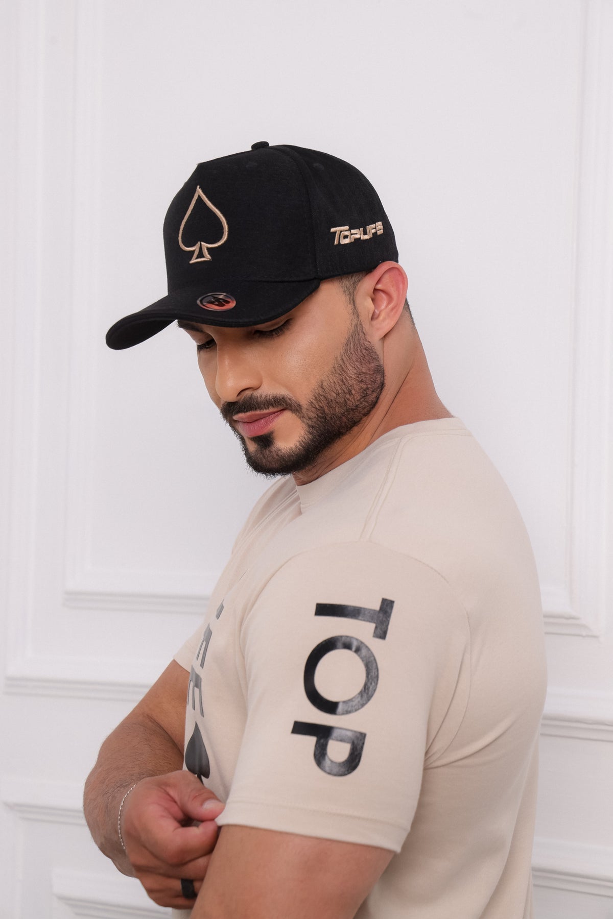 Boné Top Life Preto com Bege 2