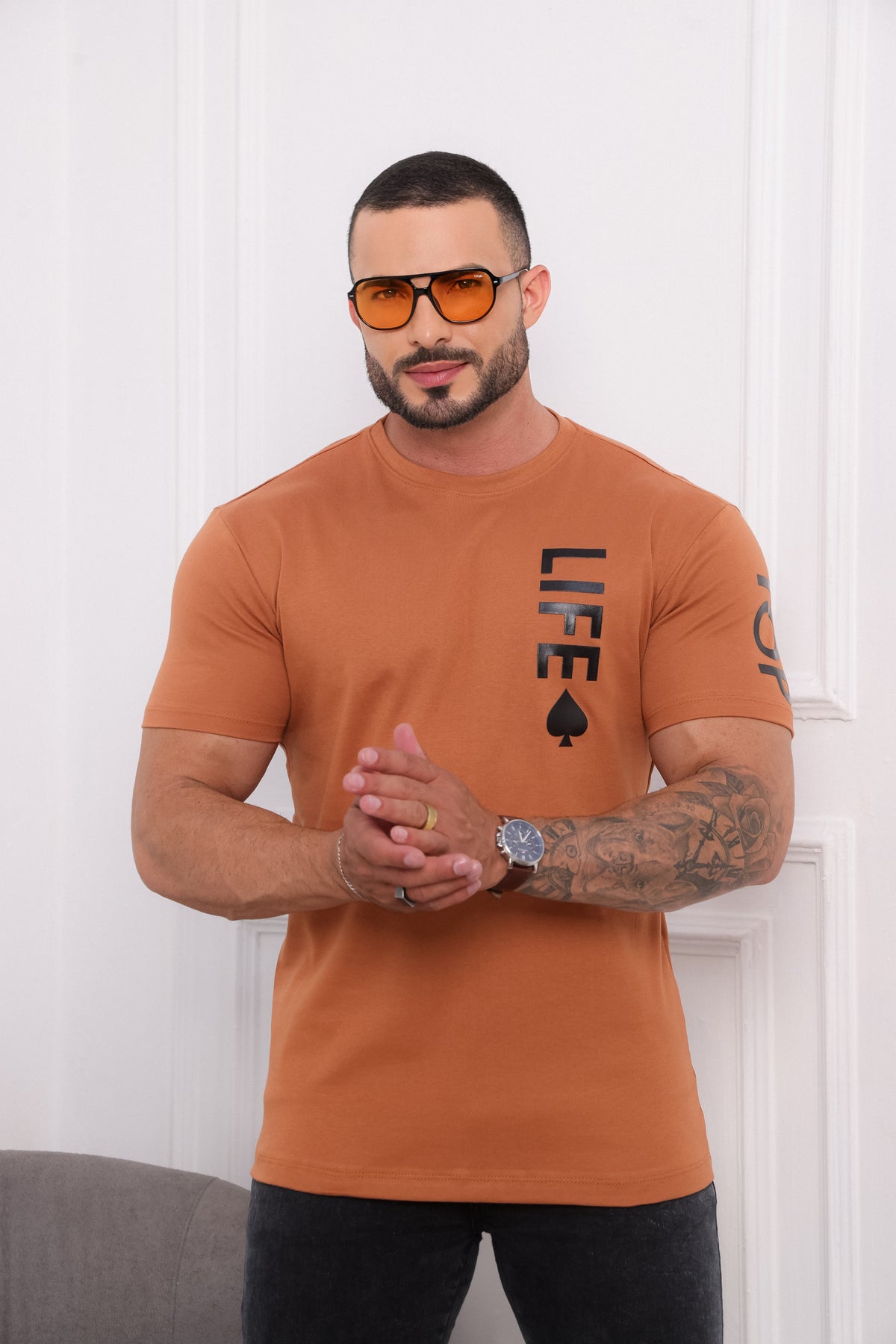 Camisa Suedine Premium Caramelo