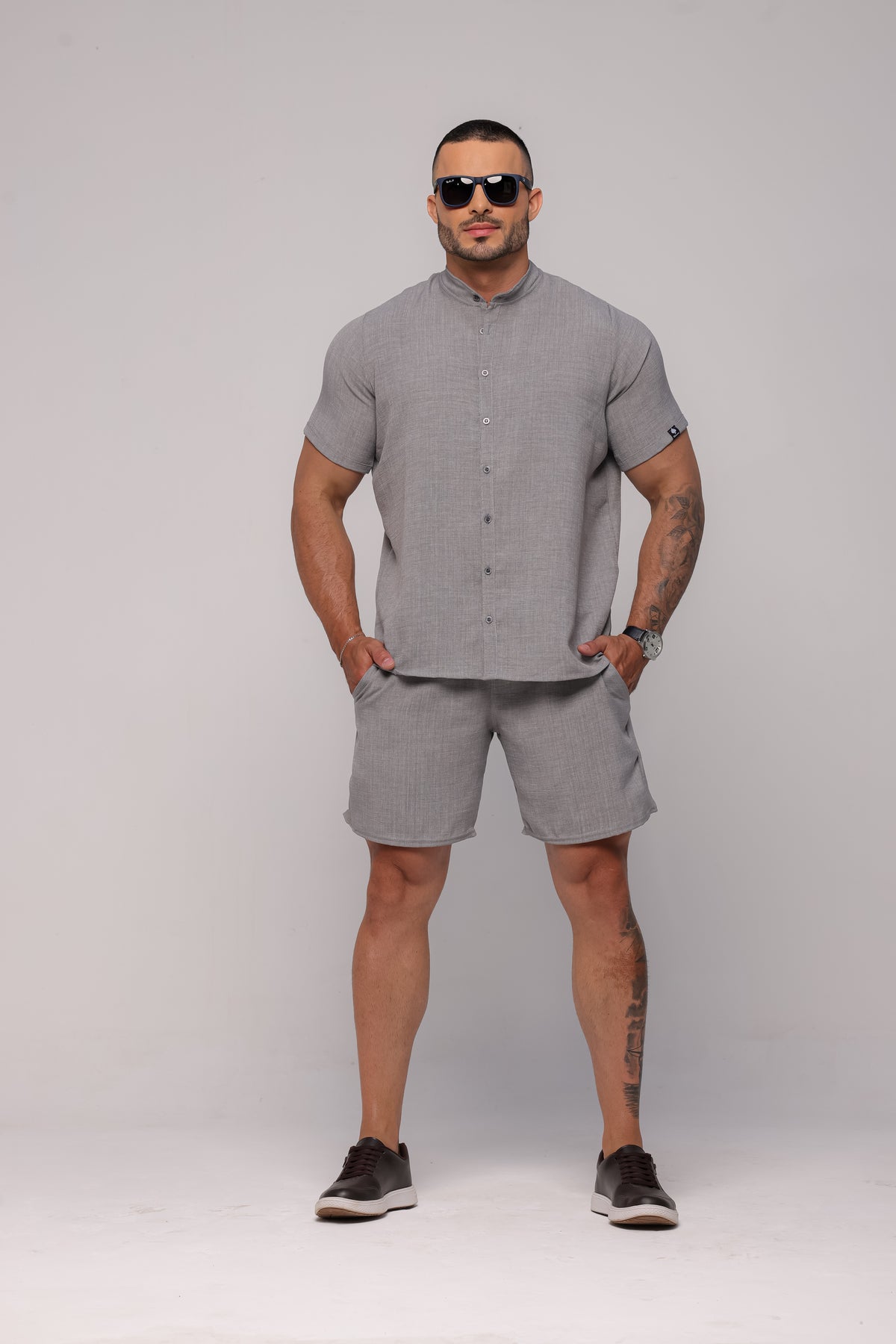 Conjunto Masculino Linhão Cinza