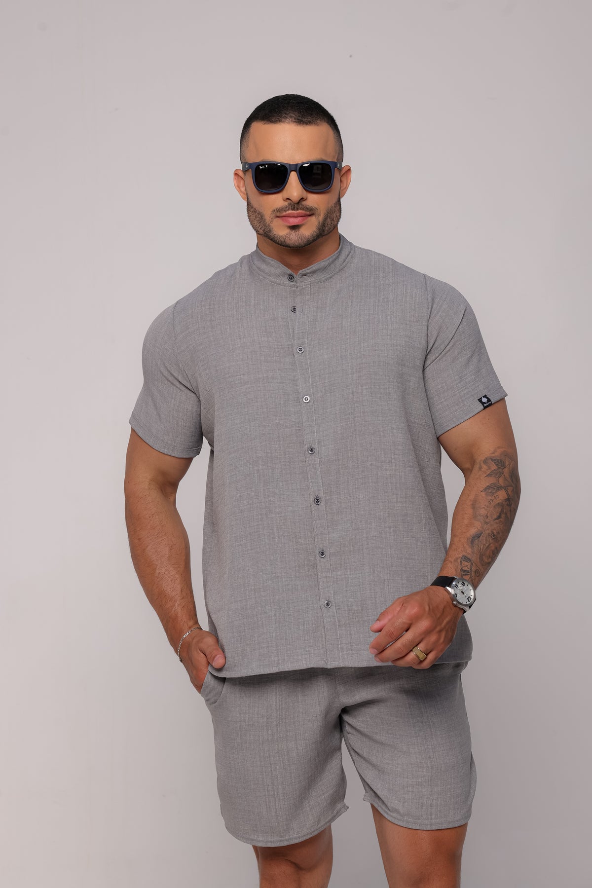 Conjunto Masculino Linhão Cinza