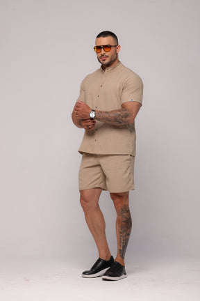 Conjunto Masculino Linhão Bege Claro