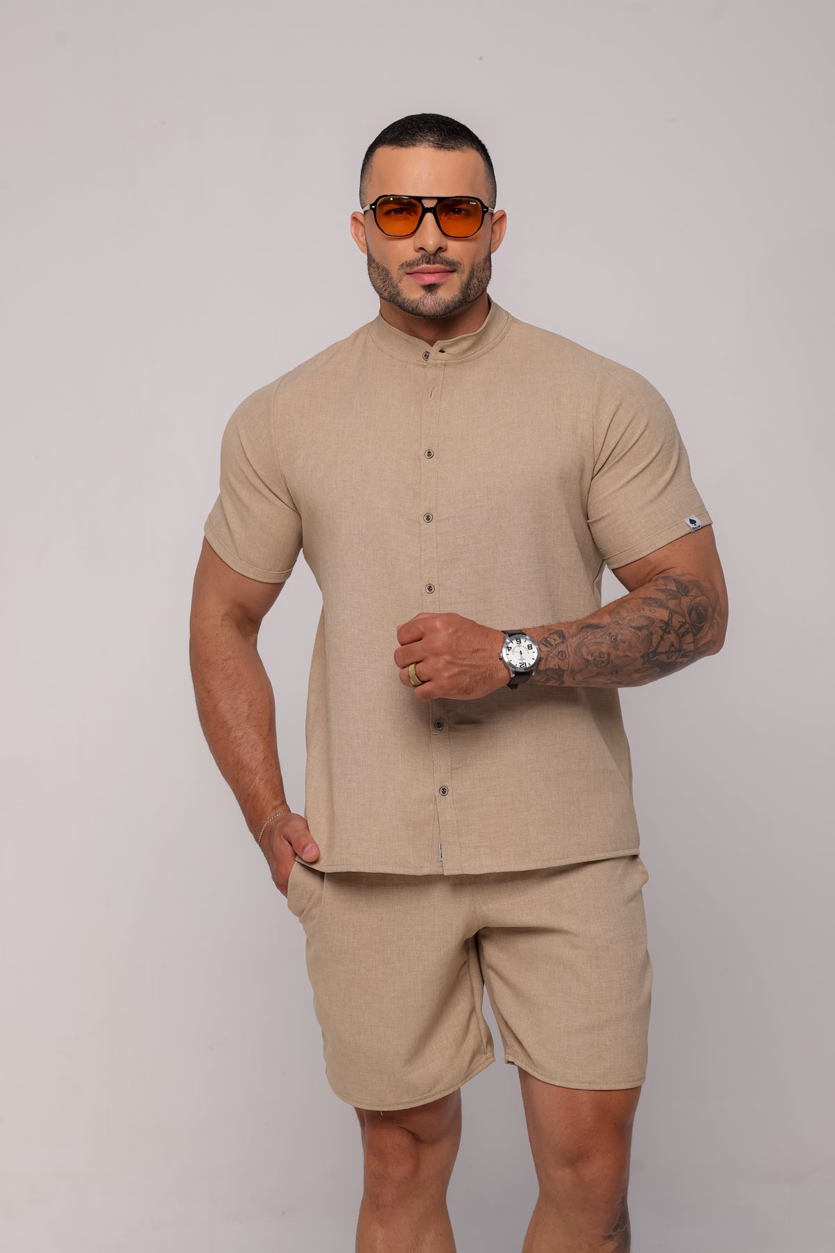 Conjunto Masculino Linhão Bege Claro teste teste